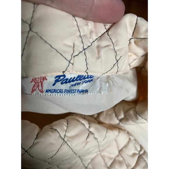 1950s Paultex New York Short Sleeve Quilted Smoking Jacket Size 36 small - Picture 11 of 13